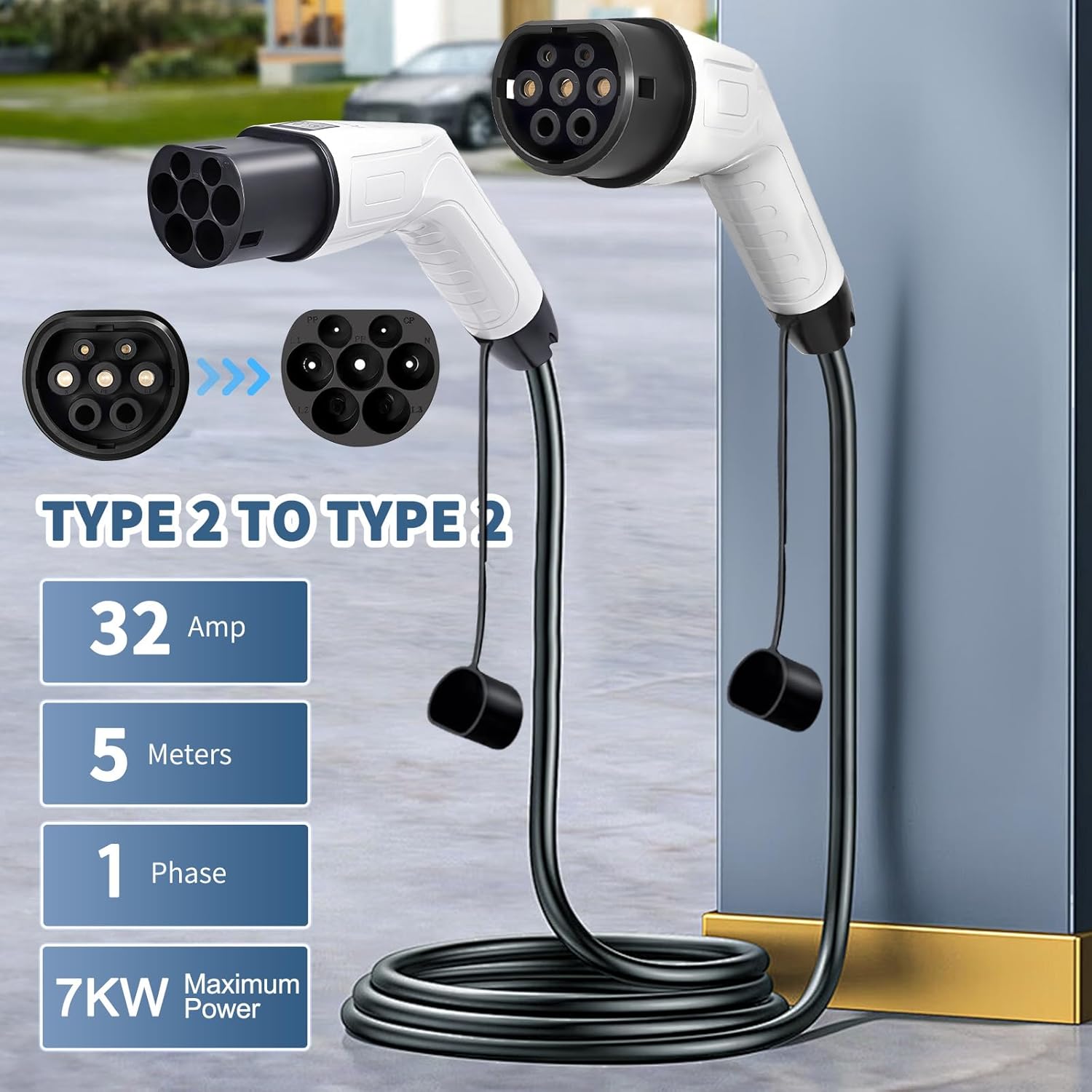 Câble de charge EV 5M TPU 1 Ph - Ev Charging Cable avis et prix